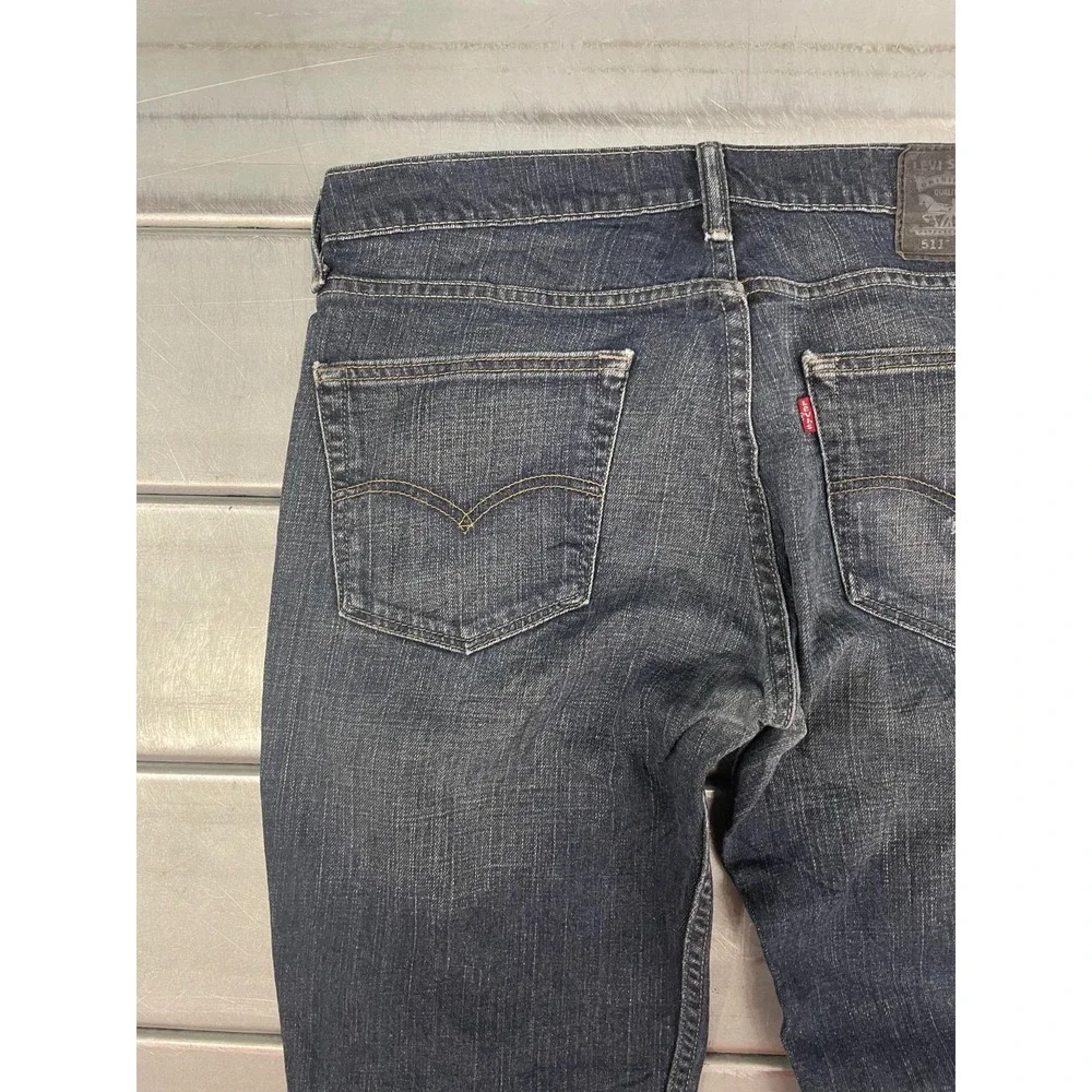Levis 511 Jeans Mens 33X32 Blue Dark‎ Wash Denim Straight Leg
